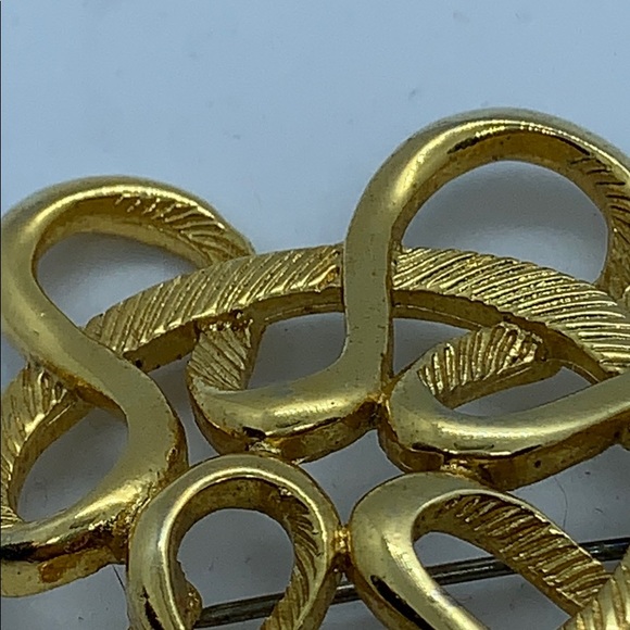 Brushed gold modernist vintage M. Jent brooch - Picture 3 of 3